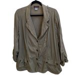 XCVI π· Lightweight Ruched Cotton Utility/Safari Jacket/Blazer Burgundy 3X Photo 13