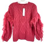 VICI  Sun Goes Down Cable Knit Fringe Pullover Sweater New Photo 3