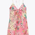 ZARA Satin Effect Print Dress Small NEW w/flaw Photo 5