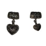 Filigree Heart dangle charms one small heart one large heart Silver Photo 0