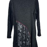 Adore Art to Wear Lagenlook Patchwork Lace Tunic Mini Dress Size XL Gray Photo 2