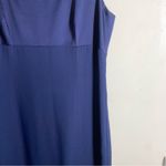 Donna Ricco  Navy Blue Special Occassion Maxi Dress Square Neckline Side Slit Photo 7