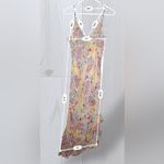 VISION APARREL Women’s Vintage Fairycore Elegant Sequin Floral Dress Pink Photo 6
