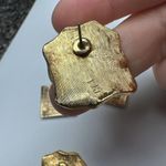 Lot Of 2 Gold Tone Pierced Stud Earrings 1 Signed Gallery Original Photo 10