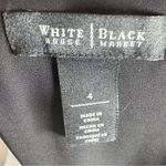 White House | Black Market  black cascading ruffle asymmetrical midi dress size 4 Photo 4