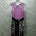 Just Love Sleeveless Halter Dress   Purple Paisley Matte Jersey  Dress Size 1X Photo 4