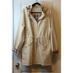 Polydeer New Beige Plaid Lined Hooded Raincoat/Boots 2X Set Drawstring Waist Tan Size XXL Photo 2