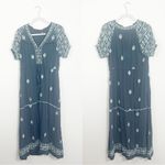Free People  Riley Embroidered Maxi Dress Dark Green XS Photo 4