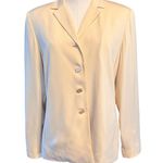 Travis Ayers Petite Women's Pale Yellow Silk Blazer. Size 10P Photo 0