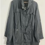 Style & Co Womans Size 22 W Black Zip Up Snap Up Windbreaker Jacket Photo 0