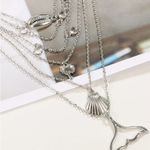 Multilayer Mermaid Tail Pendant Necklace Silver Photo 1