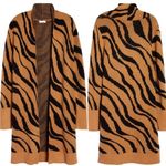 Leith  Dale Zebra Tan Open Cardigan Size Small NWT Photo 1