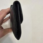 Fossil Vintage Y2K Black Card Holder Folding Zip Minimalist Snap Leather Wallet Photo 2