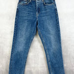 Topshop  Womens Straight Leg Jeans 28 Cropped Raw Hem Clean Girl Light Grunge Photo 0