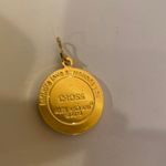 ALEX AND ANI  Christian Cross Gold Tone and Blue Round Circle Necklace Pendant Photo 3