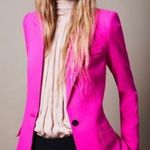 Smythe Neon Pink Single Breasted Wool Blazer Pointed Collared Jacket Size 10 Photo 1