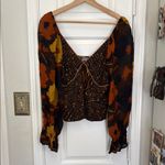 Anthropologie Conditions apply deep v floral blouse Photo 7