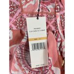 Nanette Lepore NWT  Top Blouse S Small Pink Paisley Tassel Tie V Neck School Boho Photo 2