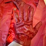 American Vintage Red 100% real leather Chadwick’s jacket with matching gloves Photo 2