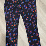 Topshop  Abstract Floral Print Navy Pants Size 6 Photo 0