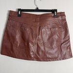 We The Free  Free People Wynne Faux Leather Mini Skirt Women's 31 Brown Vegan NWT Photo 5