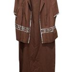 Coldwater Creek Brown Linen Button Trim Jacket Dress Set Women’s Plus Size 18W Photo 0
