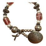 Premier Designs Breast Cancer Oink Silver Charm Bracelet Button Style Closure Pink Photo 1