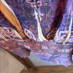 One World  Red and Purple sheer Patterned Blouse with stretch bottom 1X Photo 1