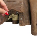 wilson's leather 80s Vintage  Brown Leather Jacket Men's Medium Motorcycle Jacket Photo 2