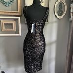 French Connection  Sequin Midi Dress in Black Hologram Photo 4