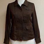 Cutter and Buck Brown Lined Linen Jacket Photo 0