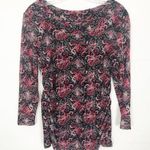 Y2K GNW Top Womens Medium Retro Floral Mesh Boho Fairygoth Whimsygoth Grunge Black Photo 0