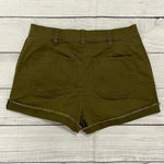 Madewell Cargo Twill Chino High Rise Raw Hem Shorts Olive Green Summer Size 26 Photo 3