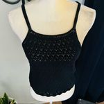 French Connection Nora Crochet Sleeveless Top, Black, Size Medium, (6/8), NWT Photo 5