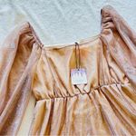 Anthropologie NWT Small Wisteria Lane for  Gold Glitter Shimmer Babydoll Dress Photo 2