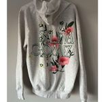 Selena Gomez  Grey Zip Up Hoodie Size XL Floral Graphic Soft Comfortable Cute Photo 1