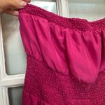 Anthropologie  Maeve Barbie Hot Pink 100% Silk Strapless Ruffle Lace Dress Size 6 Photo 1