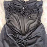 Tiger Mist  Black Mesh Ruched Bodycon Mini Dress - Size XXS Photo 1