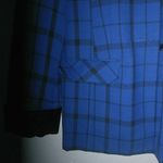 Peter Nygard Bianca Nygard 6 Wool Blend Black Blue Plaid Blazer Coat Photo 2