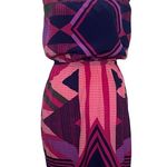 EXPRESS EX  Pink & Navy Abstract Strapless Mini Dress Small Photo 1