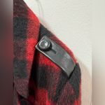 Mackage  Wool & Leather Plaid Checkered Red and Black Coat medium Photo 7