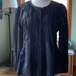 Ecote Black ’ Drawstring Long sleeve Black Blouse. Beautiful details Photo 2