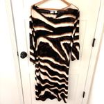 Chico's Chico’s Travelers Zebra Print Slinky Midi Dress. Size 20-22/ 4. Photo 2