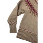Vintage Abel & Lula Fair Isle Wool Blend Sweater With Ribbed Cuffs & Hem Beige B Pink Size L Photo 2