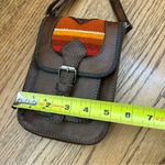 HANDMADE ARTESIAN Indigenous Brown Leather Southwestern Woven BOHO Crossbody Bag Photo 13