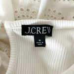 J.Crew Cream Ruffle Trim Eyelet Long Sleeve Top Vintage Rib Size Medium BT680 White Photo 3