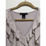 Design History  Sleeveless Ruffle Brown Colored Blouse ~ Size  Large Photo 2