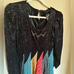 Vintage Circle T Western Velour Patchwork Maxi Dress Sz S Circus‎ Witchy Peasant Black Photo 1