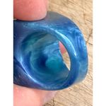 None Square Blue Resin size 8 Statement Ring In Gift Box Photo 2