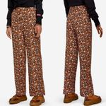 Scotch & Soda  Edie Tailored Wide Leg Drapey Floral Pants Trousers Orange Black Photo 2